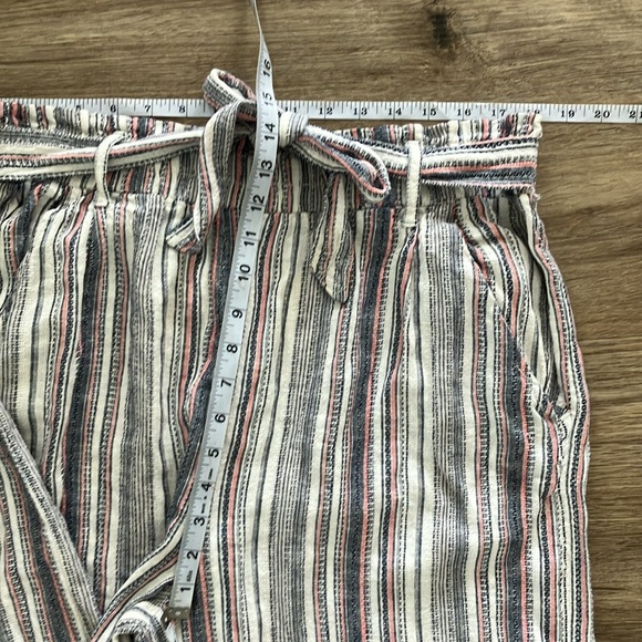 NWT Knox Rose Belted Linen Blend Pants Wide Leg Loose Striped High Rise XXL - Picture 5 of 10